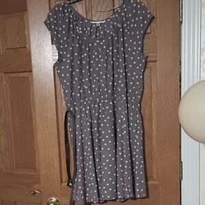 LC Lauren Conrad Gray Polka Dot Mini Dress Never Worn